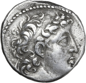 obverse: Seleucid Kings. Demetrios II Nikator. Second reign, (130-125 BC). AR Tetradrachm, Tyre mint, 129-128 BC. (?)