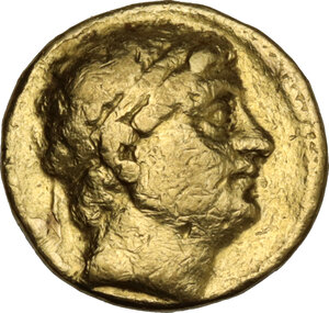 obverse: Baktria. Diodotos I, as Seleucid satrap of Bactro Sogdiana (before 256 BC). AV Stater, first Diodotid Mint, probably Ai Khanoum (or nearby) c. 255-246 BC