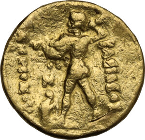 reverse: Baktria. Diodotos I, as Seleucid satrap of Bactro Sogdiana (before 256 BC). AV Stater, first Diodotid Mint, probably Ai Khanoum (or nearby) c. 255-246 BC