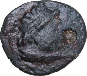 obverse: Yuezhi. Heliokles  Imitations coinage. . AE Drachm, Balkh, c. 100 BC - 50 AD