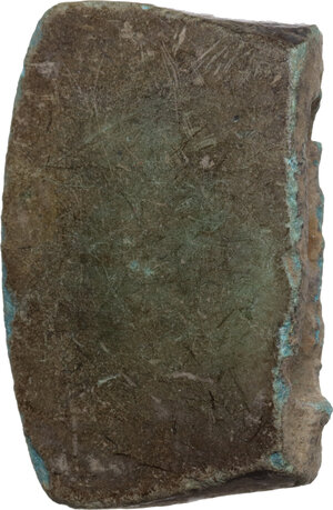 reverse: Aes Premonetale. Aes Formatum. Fragment of an axe-shaped bronze ingot, c. 8th-4th century BC. 41.0 x 26.5 mm