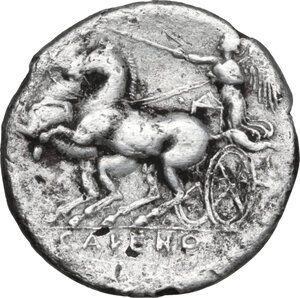 reverse: Samnium, Southern Latium and Northern Campania, Cales. AR Debased Stater, 265-240 BC