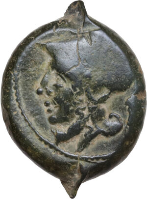 obverse: Anonymous. AE Litra or quartuncia (?), Campanian mint, 280-270 BC