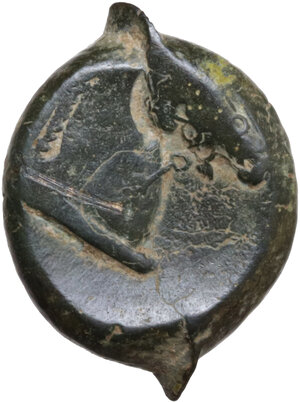 reverse: Anonymous. AE Litra or quartuncia (?), Campanian mint, 280-270 BC