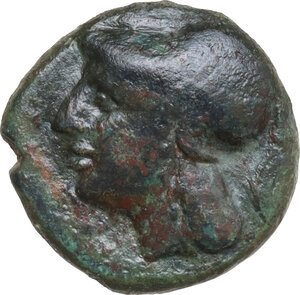 obverse: Anonymous. AE Litra or quartuncia (?), Campanian mint, 280-270 BC