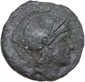 obverse: Anonymous semilibral series. AE Quartuncia, Campanian mint (Capua/Cales), 217-216 BC
