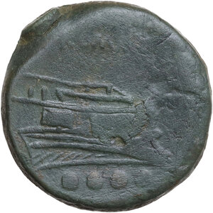 reverse: Anonymous post-semilibral series. AE Triens, Campanian mint (Cales), 214 BC