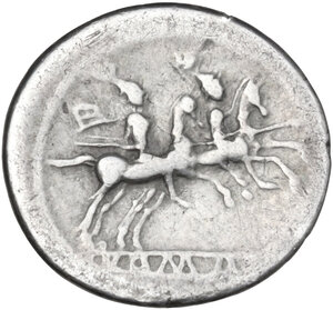 reverse: L first series. AR Quinarius, Casta Valeriana (Luceria), 214 BC