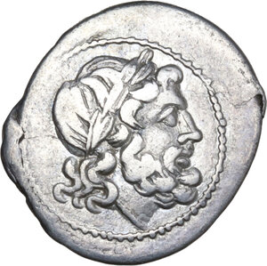 obverse: Spearhead series. AR Victoriatus, uncertain Samnite mint (Beneventum?), 214 BC