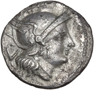 obverse: Q series. AR Quinarius, uncertain Apulian mint (Larinum?), 211 BC