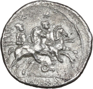 reverse: Q series. AR Quinarius, uncertain Apulian mint (Larinum?), 211 BC