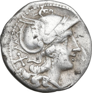 obverse: Anonymous. AR Denarius, uncertain Lucanian mint (Venusia?), 209 BC