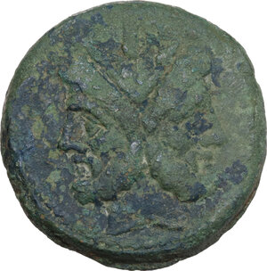 obverse: Anonymous Sextantal series. AE As, after 211 BC