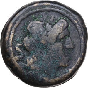 obverse: Anonymous Sextantal series. AE Semis, after 211 BC