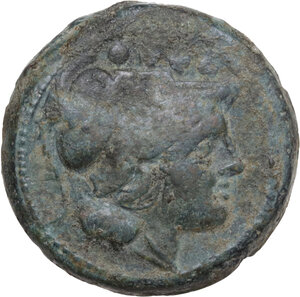 obverse: Anonymous Sextantal series. AE Triens, after 211 BC