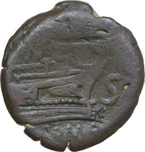 reverse: Pinarius Natta. AE Semis, 155 BC