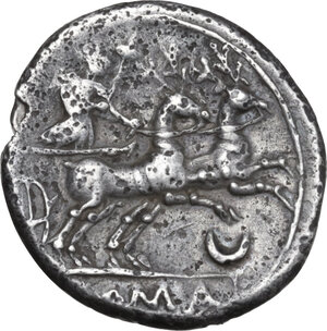 reverse: Anonymous. AR Denarius, 143 BC