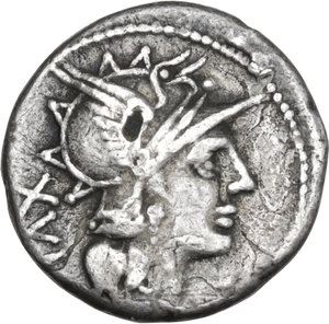 obverse: C. Titinius. AR Denarius, 141 BC