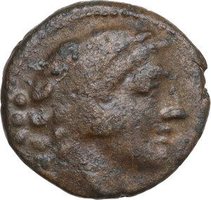 obverse: C. Aburius Geminus. AE Quadrans, 134 BC