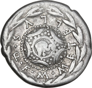reverse: M. Caecilius Q.f. Q.n. Metellus. AR Denarius, 127 BC