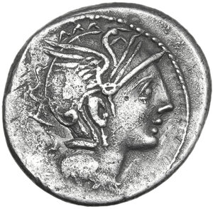 obverse: Appius Claudius Pulcher, T. Manlius Mancinus and Q. Urbinius. AR Denarius, 111 or 110 BC