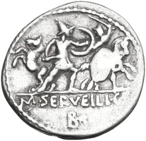 reverse: M. Servilius C.f. AR Denarius, 100 BC