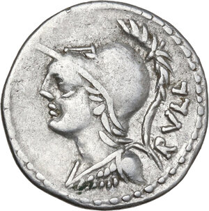 obverse: P. Servilius M.f. Rullus. . AR Denarius, 100 BC