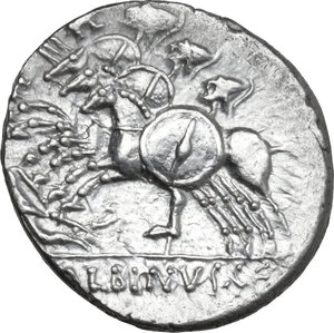 reverse: C. Publicius Malleolus, A. Postumius Sp. f. Albinus and L. Metellus . AR Denarius, late 90s BC