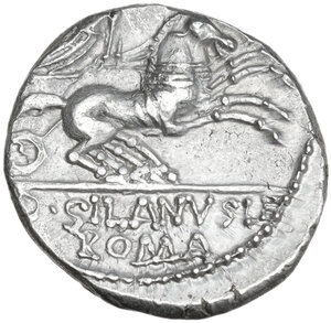 reverse: D. Junius Silanus L.f. AR Denarius, 91 BC