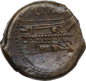 reverse: L. Calpurnius Piso Frugi. AE Semis, 90 BC