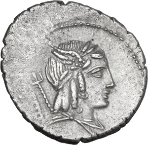 obverse: L. Julius Bursio. AR Denarius, 85 BC