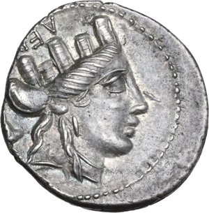 obverse: P. Furius Crassipes. AR Denarius, 84 BC