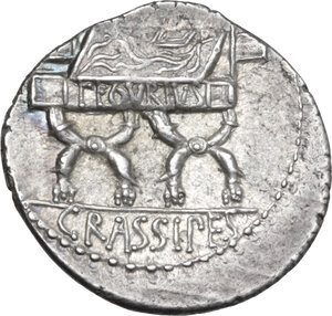 reverse: P. Furius Crassipes. AR Denarius, 84 BC