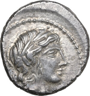 obverse: P. Crepusius. AR Denarius, Rome mint, 82 BC