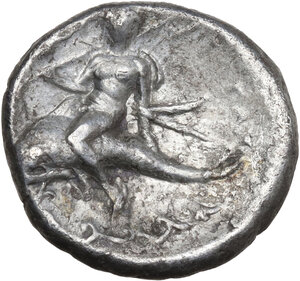 reverse: Southern Apulia, Tarentum. AR Nomos, 340-332 BC