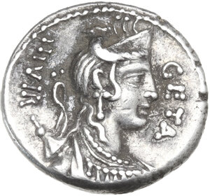 obverse: C. Hosidius C. f. Geta. AR Denarius, 68 BC