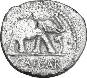 obverse: Caius Julius Caesar. AR Denarius, mint moving with Caesar, 49-48 BC