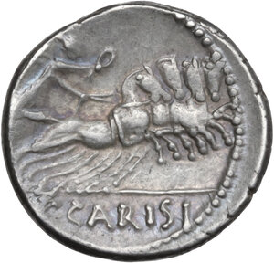 reverse: T. Carisius. AR Denarius, 46 BC