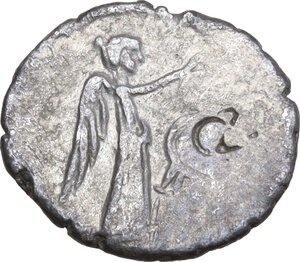 reverse: Marcus Antonius. AR Quinarius, unknown mint in Gallia Transalpina or Cisalpina, 43-42 BC