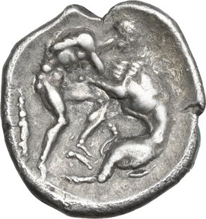 reverse: Southern Apulia, Tarentum. AR Diobol, 380-325 BC
