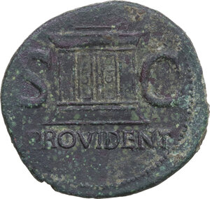 reverse: Divus Augustus (died 14 AD). AE As, Rome mint, 22-30