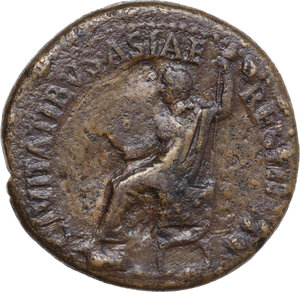 obverse: Tiberius (14-37). AE Sestertius. Rome mint, 22-23