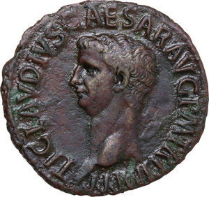 obverse: Claudius (41-54). AE As, Rome mint, 50-54