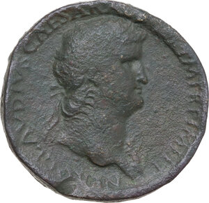 obverse: Nero (54-68). AE Hammered Sestertius, c. 64 AD