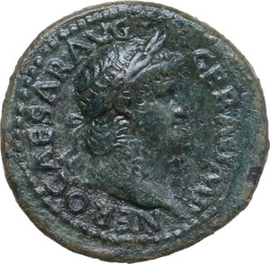 obverse: Nero (54-68). AE As, Rome mint, c. 65 AD