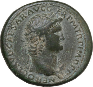 obverse: Nero (54-68). AE Sestertius, Lugdunum mint, 65 AD