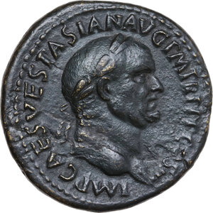 obverse: Vespasian (69-79). AE Sestertius, Rome, 71 AD