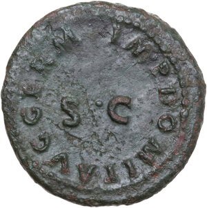 reverse: Domitian (81-96). AE Quadrans, Rome mint, 84-85