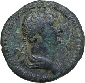obverse: Trajan (98-117). AE Sestertius, Rome mint, 114-116