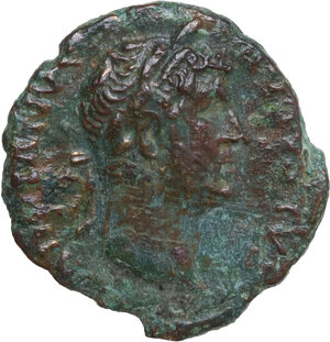 obverse: Hadrian (117-138). AE Quadrans. Rome mint